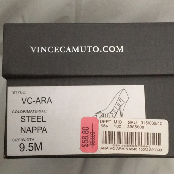 Ladies’ Vince Camuto Peep-toe Steel VC-ARA Pumps (9-1/2B) - Picture 15 of 15